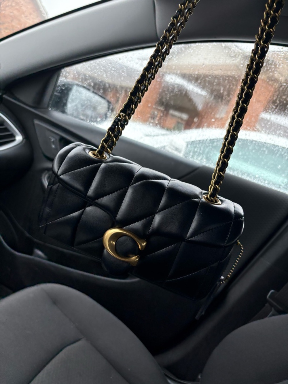 Coach 20 inch TABBY Shoulder Bag in Black with Gold Hardware